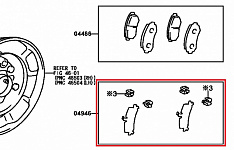 Комплект противоскрипных пластин задних тормозных колодок LC105 (04946-60040), TOYOTA