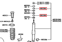 Втулка заднего амортизатора верхняя LC100 02-07 нерегулируемая подвеска (90948-01064), TOYOTA