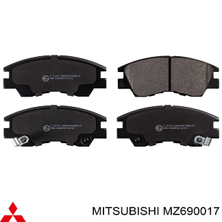 Колодки торм передние Pajero  83-90 91-00 (MZ690017,MR162524,MR389523,MR389526,MZ690002), MITSUBISHI