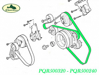 Ремень приводной RR 4.2 4.4 V8, 7PK2275, (PQR500320, PQR500240), LANDROVER