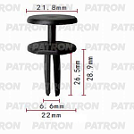 Пистон крепления бампера переднего, (GCh  9398), заднего (GCh 9904), PATRON (P370634, 06503106)