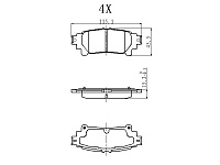 Колодки торм задние Highlander 2013~ RX (JBP0403, 04466-0E010, 04466-48130, 04466-48140), JUST DRIVE