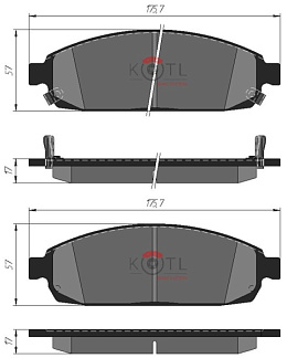 Колодки передние D1080, (GCh 0510_Commander 0610), KOTL (4136KT, HP5258, 05080868AC)