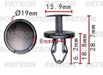 Пистон крепления подкрылка, PATRON (P371620, 05116530AA, 05160260AA)