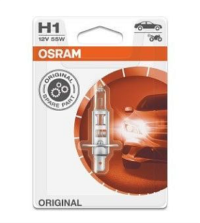 Лампочка галогенная, H1 12V-55W,  в блистере, OSRAM (6415001B, 64150, 48320 NARVA, BP1255)