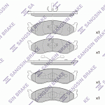 Колодки передние  D477, (GCh 9398_Ch 9001_Wr 9006),  SANGSIN (SP1112, 05191955AA, 04883344AD)
