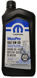 Масло,  5W-20, "MaxPro", 1L, MS-6395, MOPAR (68518202AA, 68218890AC, 04761872AD, 04761872MB)