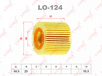 Фильтр масляный Corolla 1ZRFE 10- RAV4 3ZR 12- (LO124, 04152-YZZA6, 04152-37010), LYNX