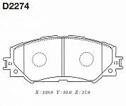Колодки торм передние Corolla  ZZE150L 06-12 (D2274, 04465-12610), KASHIYAMA
