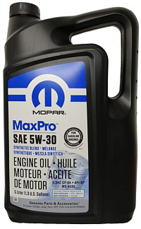 Масло, 5W-30, "MaxPro", 5L, MS-6395, GF-5, MOPAR (68518205AA, 68218921AC, 68218921AA, VU02105AB) Масло, 5W-30, "MaxPro", 5L, MS-6395, GF-5, MOPAR (68518205AA, 68218921AC, 68218921AA, VU02105AB)