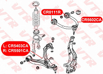 Сайлентблок рычага переднего верхнего, передний/задний, (GCh 0510), VTR (CR0111R к 52090206AI)