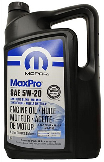 Масло,  5W-20, "MaxPro", 5L, MS-6395, MOPAR (68518203AA, 68218891AC, 68218891AB, 68218891AA)
